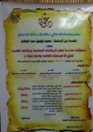 Master thesis of the researcher/ Muhammad Tawfik Abd EL-Wahab