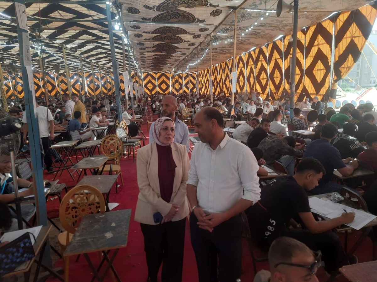 The Vice President of Benha University inspects the progress of exams at the Faculty of Sports Sciences