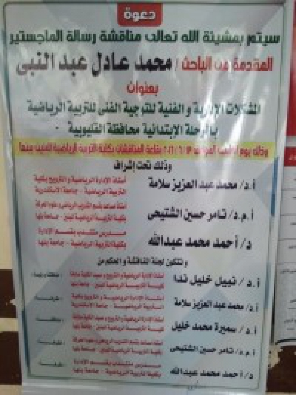Master thesis Discussion of Researcher / Muhammad Adel Abd el Nabi